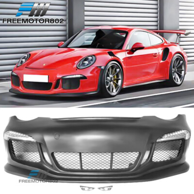 Fits 05-12 Carrera 911 997 to 991 GT3 RS Style Front Bumper & DRL & Side Marker