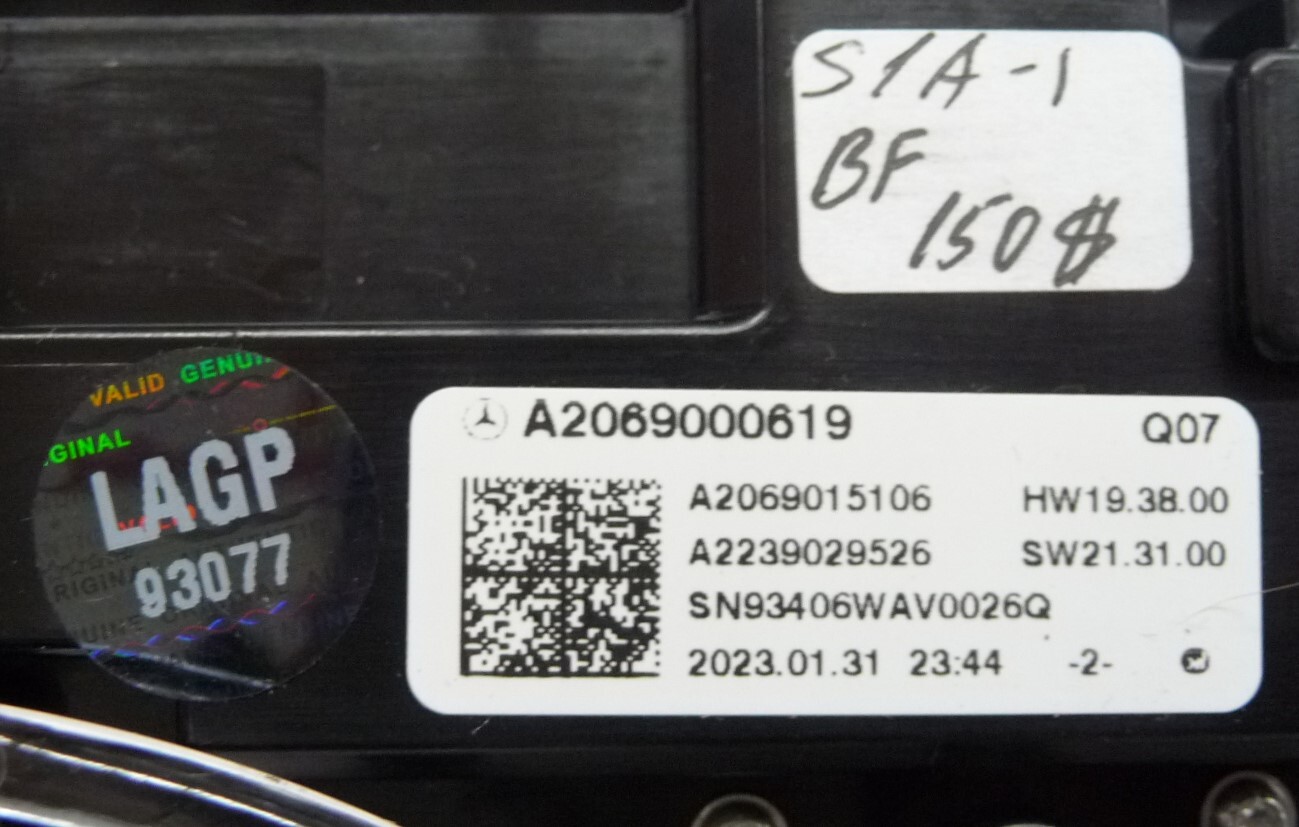 2023-2024 Mercedes Benz EQE Front Left Power Seat Switch  