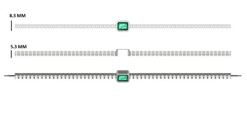 5 Karat Labor Erstellt Grün Smaragd & Diamant Tennis Armband 14k Weiß Vergoldet - Bild 7 von 7