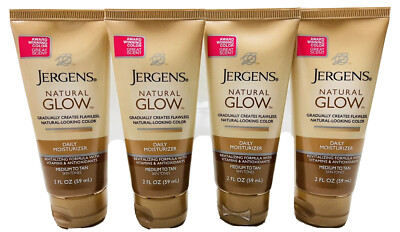 4 jergens natural glow gradual tan medium-tan 2oz ea TRAVEL SIZE
