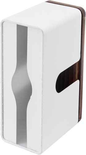 White Metal & Brown Wood Folded Commercial Paper Towel Holder, Napkin Dispenser - Picture 7 of 7