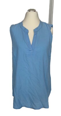Bluse ärmellos S hellblau