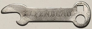 RARE Elfenbrau Beer LaCrosse,  Wis. Key Bottle Opener PAT. Feb 19,1901, Type B21