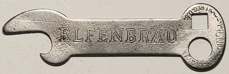 RARE Elfenbrau Beer LaCrosse,  Wis. Key Bottle Opener PAT. Feb 19,1901, Type B21