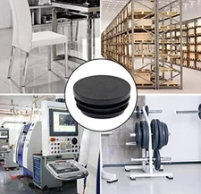 4PCS 76mm 3" Round Plastic Plug Round Black Plastic End Cap Pipe Tubing NEW