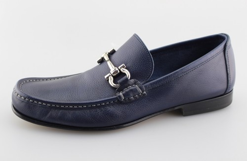 Herren Salvatore Ferragamo "Giordano" Marineblau Leder Halbschuhe Größe US 8-D - Bild 2 von 6
