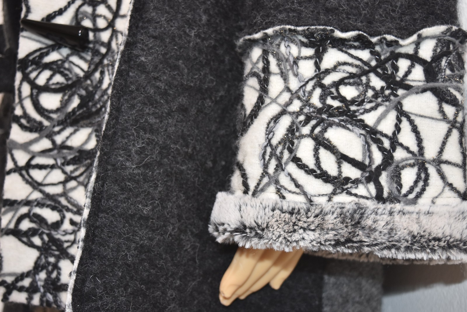 Zele Oversize Coat Hippie Patchwork +Toggle + Fau… - image 4