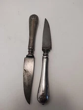 LOT OF 2 DESSERT KNIVES VINTAGE BERNDORF A . KRUPP  SILVERPLATE