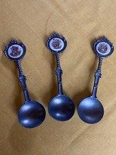3 Zinnl&ouml;ffel SKS Design mit  Inlay  95%ig Zinn Vintage Konvolut
