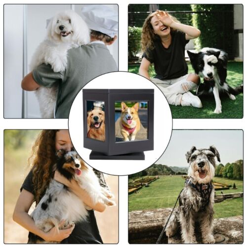 Rotating Dog Funeral Casket Urns Box Cats Memorial Box for Pet Loss Home Decors - Picture 2 of 8