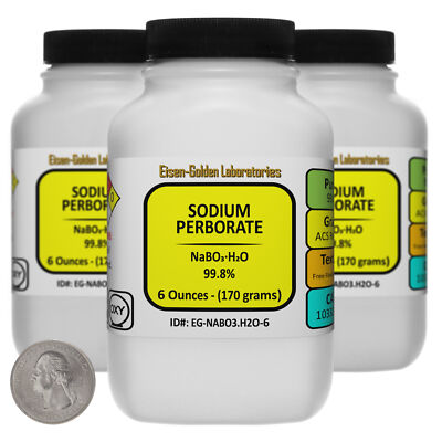 Sodium Perborate [NaBO3.H2O] 99.8% ACS Grade Granules 1.1 Lb in 3 ...