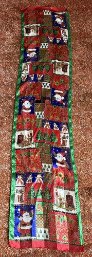 Holiday Scarf Christmas “13x60” Vintage Satin 1990’s Y2K