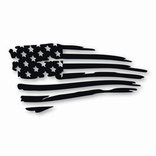 American Flag Tattered USA - Vinyl Decal Sticker - CHOOSE Size  Color