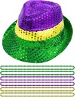 SIROGOGO Mardi Gras Party Costume Court Jester Clown Hat with 6 Mardi Gras Beads