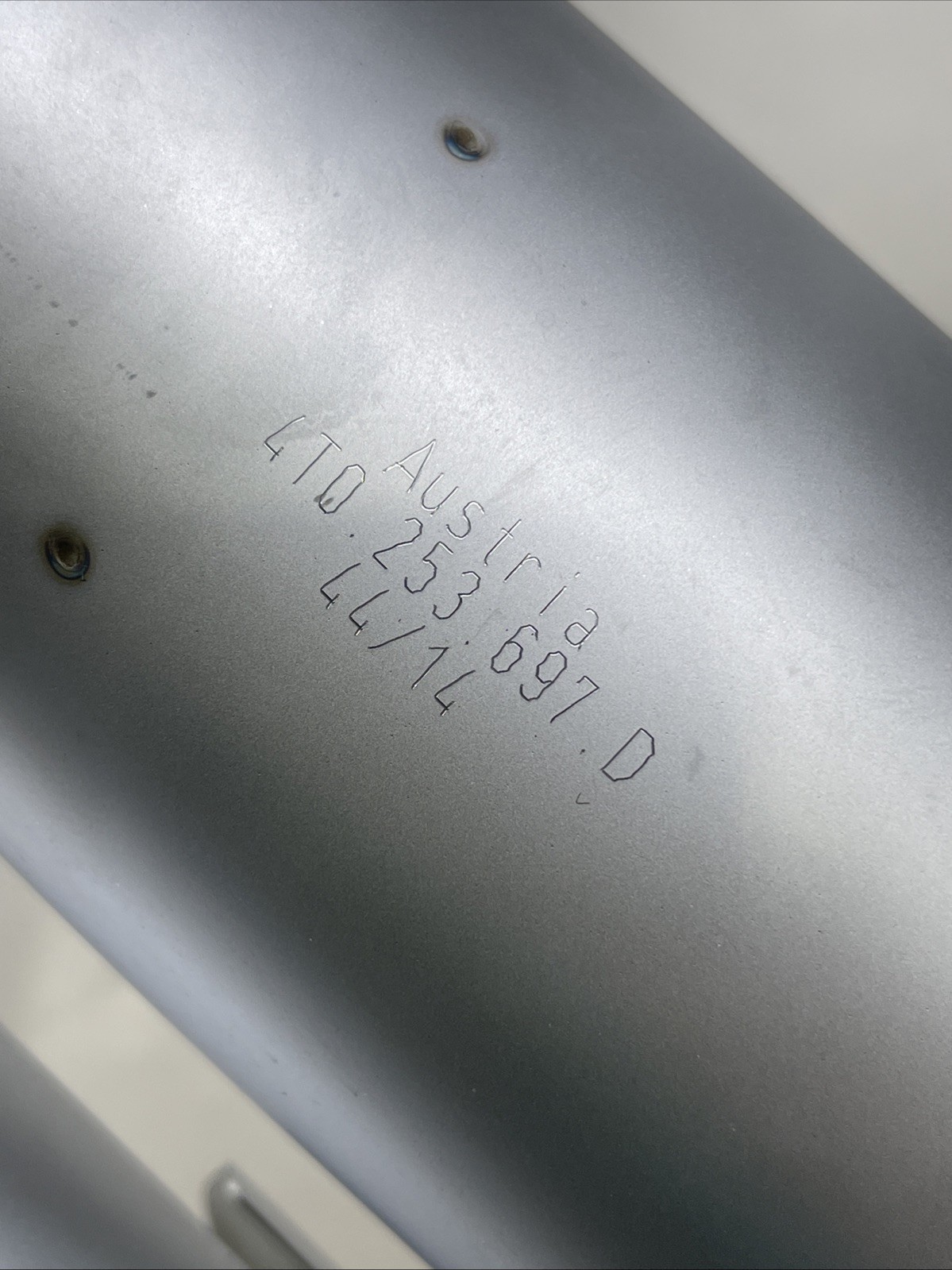 OEM Lamborghini Huracan, LH, Left Tail Pipe Tip, Silver Matte, 4T0253697D, New