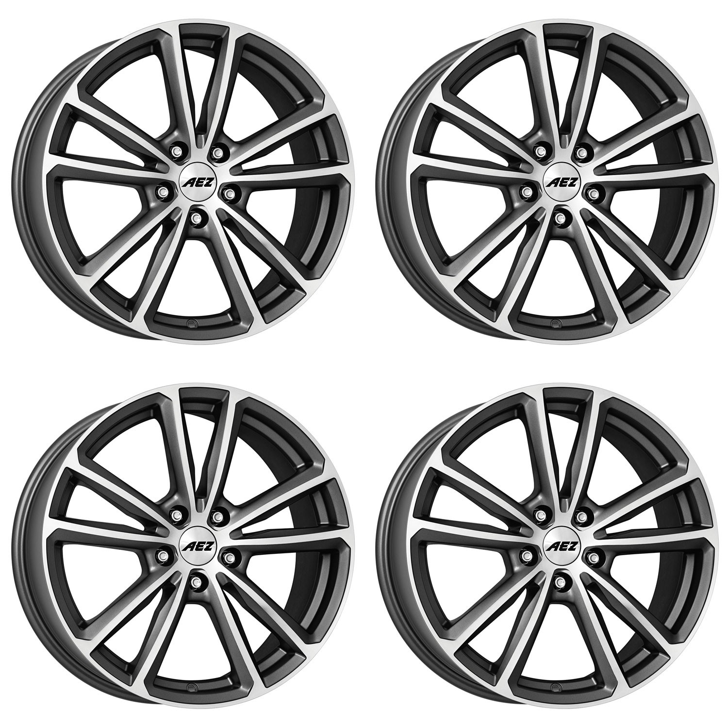 4 AEZ Tioga titan Wheels 7.5Jx18 5x112 for Infiniti Q30 Qx30