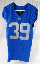 2023 Detroit Lions Jermar Jefferson #39 Game Issued Blue Jersey Thanksgiving 5