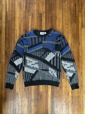 Piccadilly Sweater Men's XL TALL 90s Sweater Geometric 100% Cotton Made In USA
