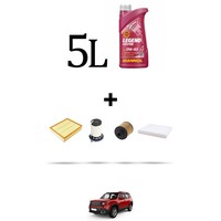 Hoffcar Wartungskit 4 Filter Und 5L ÖL FüR Jeep Renegade (Bu) 2.0 Multijet 88K