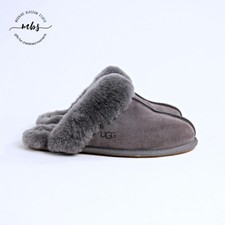 UGG Coquette Suede Round Toe Casual Cozy Slide Slippers Grey Women 7.5