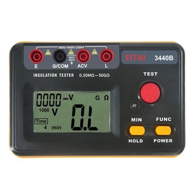 EITAI3440B Digital Insulation Resistance Meter Tester, 0.5MO-50GO, AC 0V-600V, M