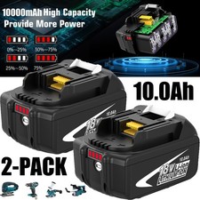 2 Pack For Makita 18V Battery 10AH Li-Ion BL1830 BL1850 BL1840 BL1860B LXT Tool