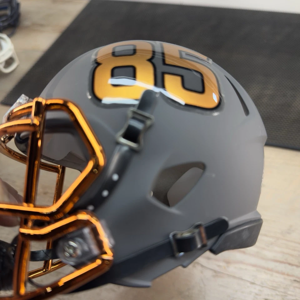 ASU Sun Devils Desert Hammer Riddell Speed Mini Helmet Copper Chrome Facemask - Image 3 of 4