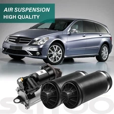 3PCS Rear Air Suspension Spring & Compressor For Mercedes W251 R320 R350 R500