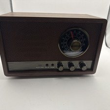 AM FM Radio,Retro Wood Table Radio,Portable Bluetooth Speaker Plug in Wall