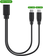 2-In-1 USB C Splitter Charge Cable, USB-C Female to 2 Type-C Male 1 in 2 Out ...