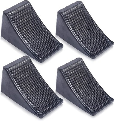 Fasmov 4 Pack Solid Rubber Heavy Duty Wheel Chock, Premium Chock for 4 