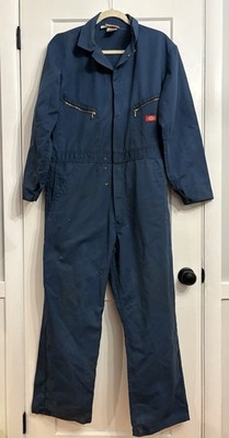 Vintage Dickies 44 Regular Blue Long Sleeve Jumsuit Coveralls Work Streetwear