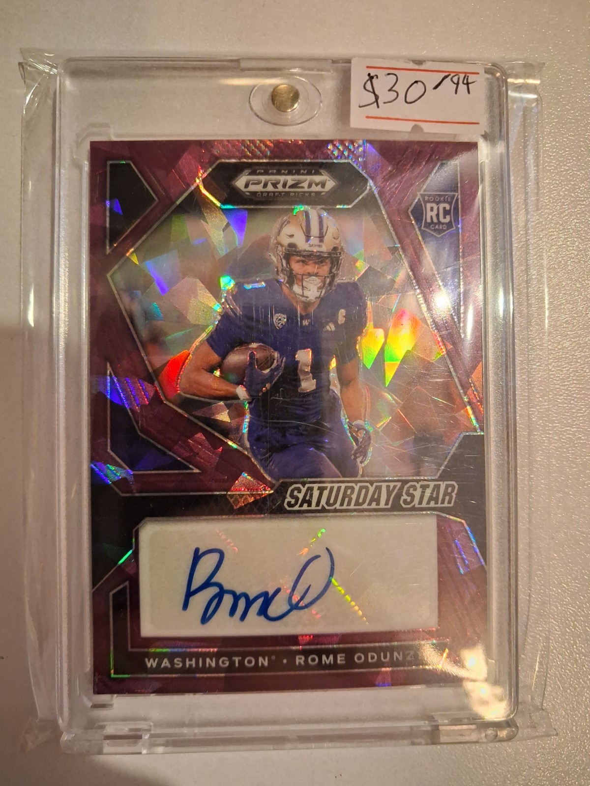 2024 Panini Prizm Draft Picks - Rome Odunze Auto Purple Ice Prizm /99