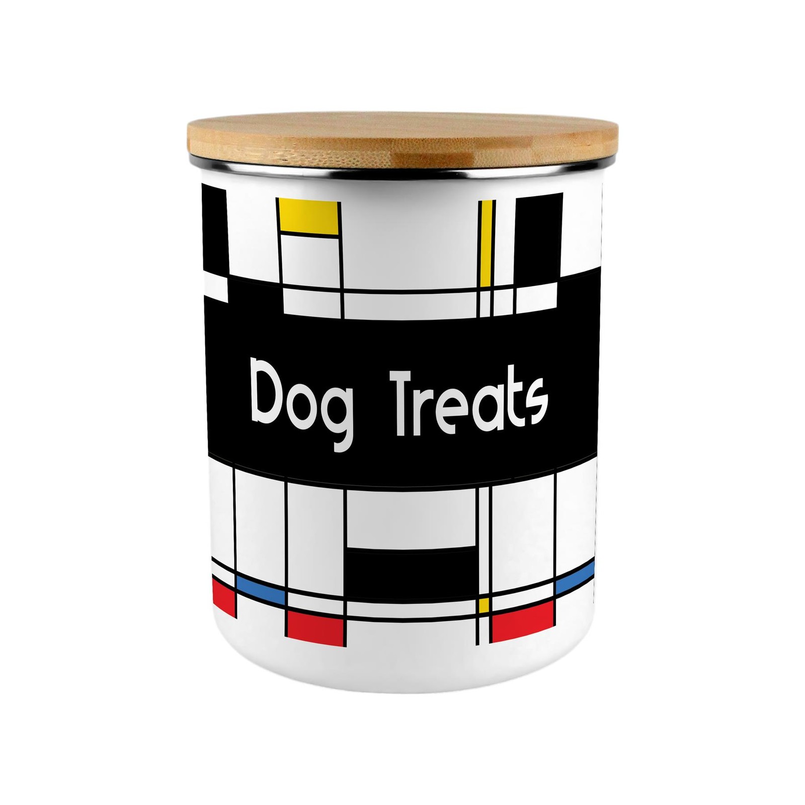 Retro Dog Treats Tin - Art Deco 2.7L Extra-Large Enamel Storage Canister