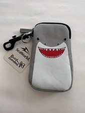Sea World Shark Coin Purse Pouch Zipper Keychain Wallet