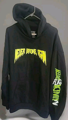 NEVER BROKE AGAIN Pullover Hoodie. Size XXL Black/Neon Green