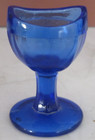 Vintage Cobalt Blue Glass Eyewash Cup Apothecary Marked with a Diamond W or M — photo 1