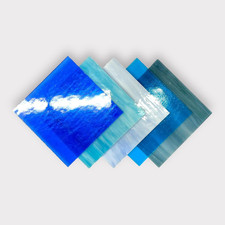 5 Sheets - COE 96 Blue Fusible Glass Pack by