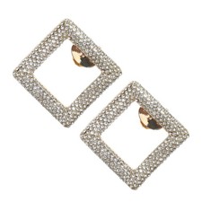 2 St&uuml;ck Fake Kristall Schuhschnalle f&uuml;r Damen, 5,4 x 5,4 cm, Goldton