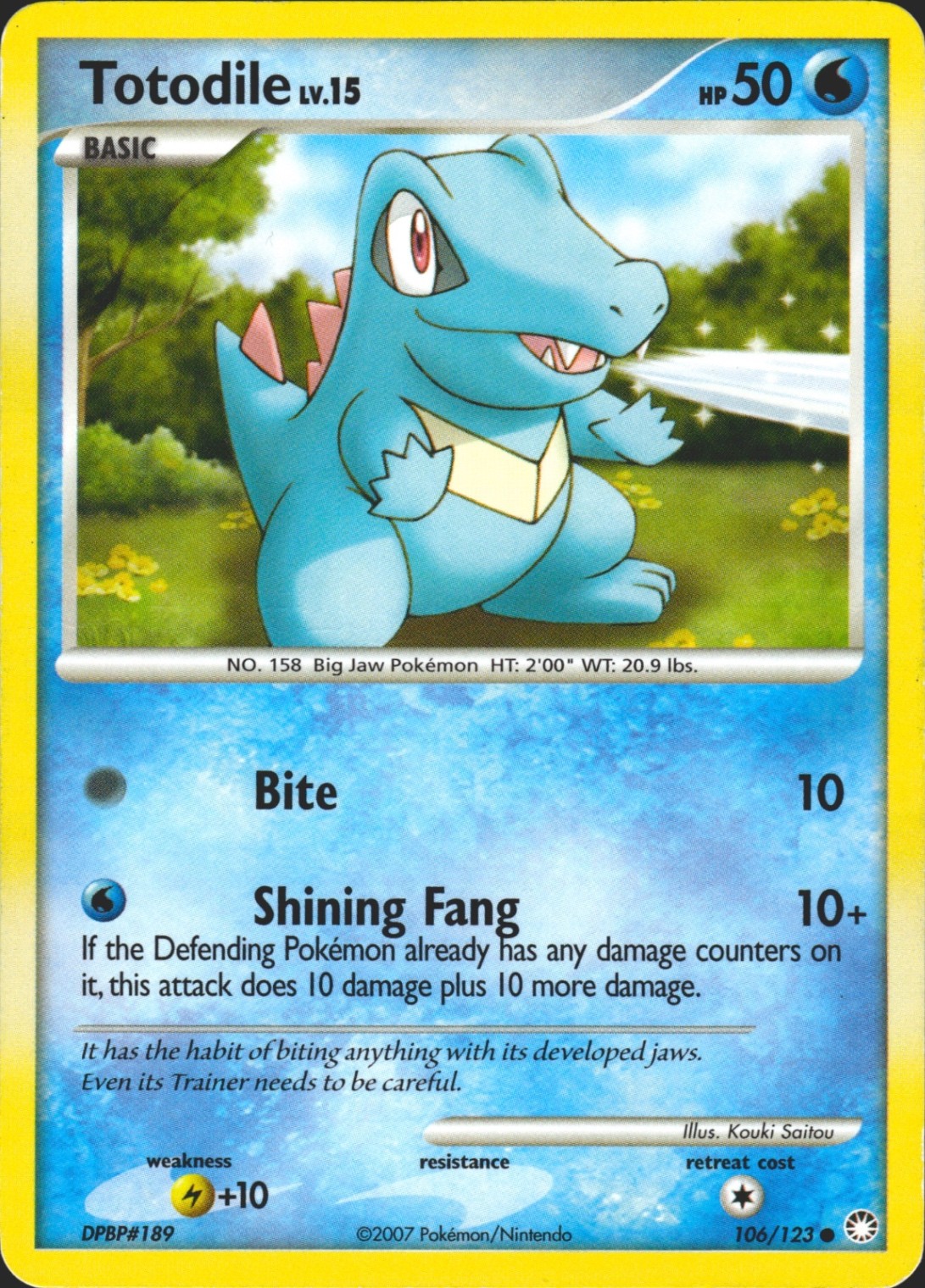 Totodile 106/123 Common Mysterious Treasures Pokémon Card LP