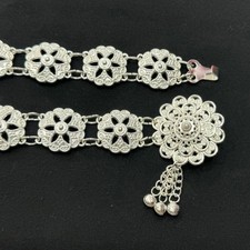 Silver Belt Plate Thai Traditional National Costume Outfit Buckel Wedding Dress