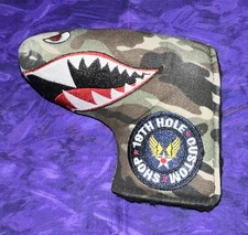 Fighter Plane P-40 Head Cover for Blade & Midsize Mallet Golf Putter Camo Canvas