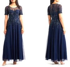 Pisarro Nights Embellished Illusion Neck Gown Dress Sz 6  288   1304 nwd
