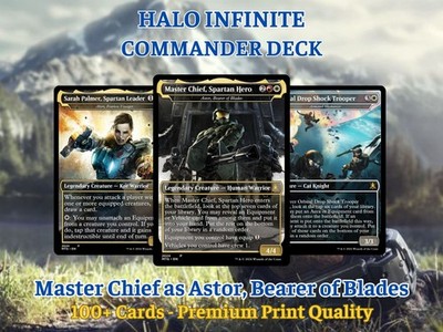 Custom MTG Commander Deck-Halo Infinite-100 Cards + Bonus-With Box