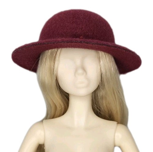 Burgundy Maroon Hat Only Miniature Hair Accessory Fits 11.5-12" Fashion Doll 1:6