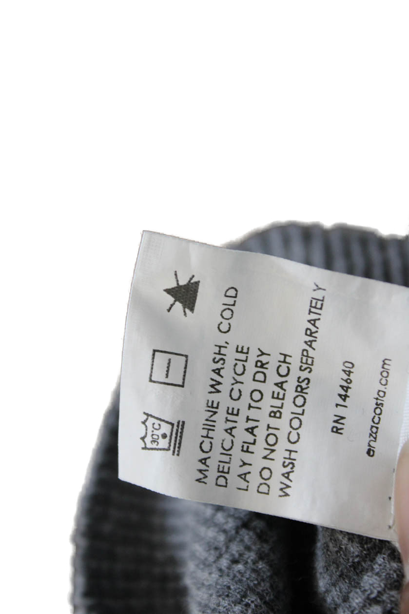 Enza Costa Womens Basic Button-Up Gray Cotton Cre… - image 6