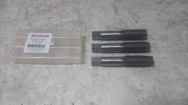 Westward 5TWC2 3 Pc 2-7/32 In Thread Length High Speed Steel Tap Set