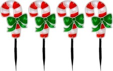 WeRChristmas Candy Cane Pathway Christmas Lights Double Sided, 24 cm - Multi-Co