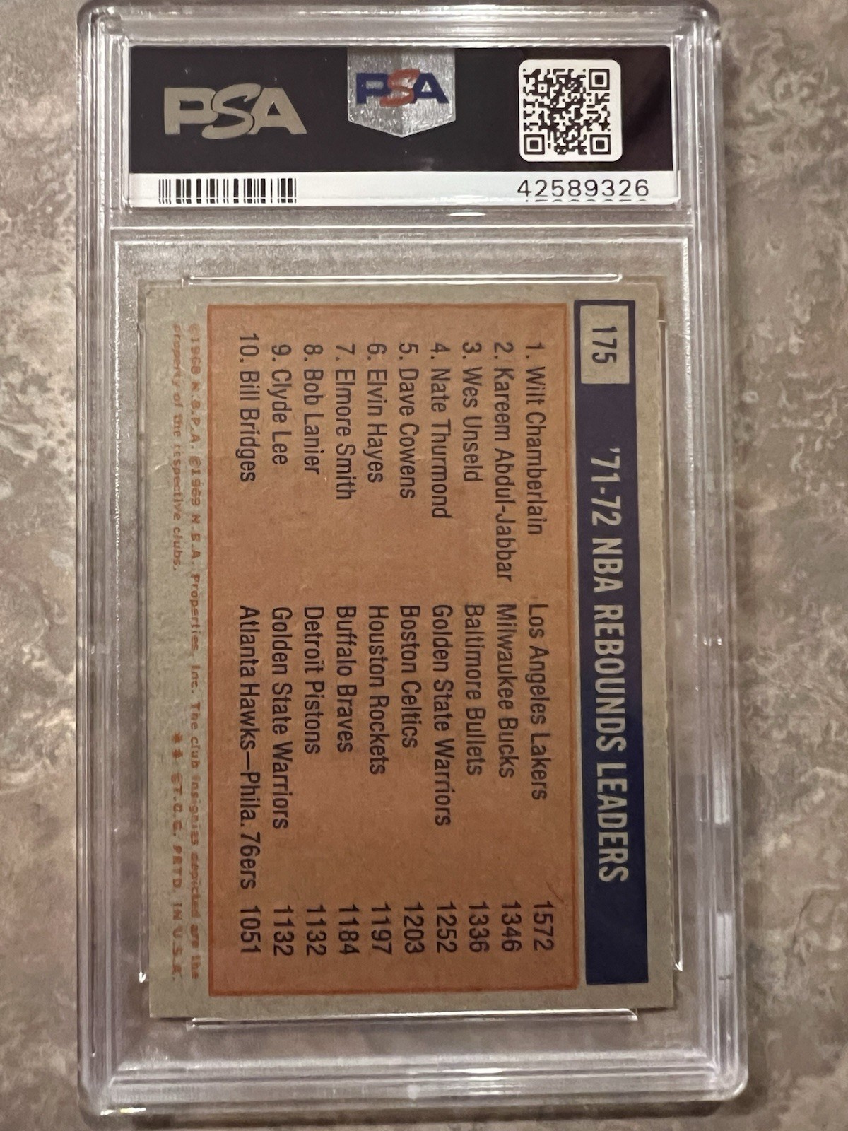 Topps 72-73 - PSA-8 Kareem Abdul-Jabbar, Wilt Chamberlain, Wes Unseld view 2
