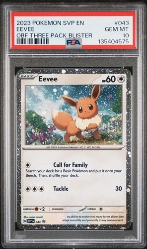 2023 POKEMON SVP EN-SV BLACK STAR PROMO #043 EEVEE OBF PSA 10 2x Swirls